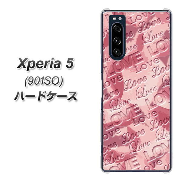 softbank エクスペリア5 901SO 高画質仕上げ 背面印刷 ハードケース【SC844 フラワーヴェルニLOVE（ローズヴェルール）】