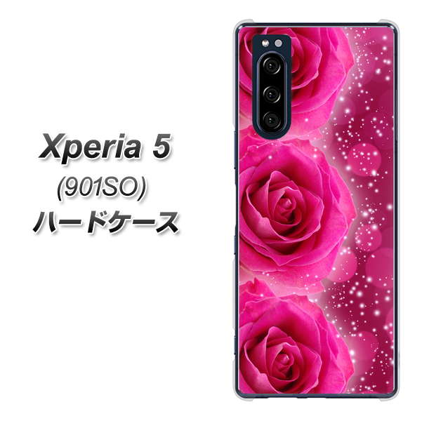 softbank エクスペリア5 901SO 高画質仕上げ 背面印刷 ハードケース【VA815 3連のバラ】