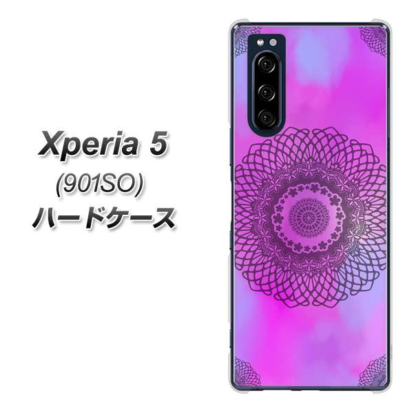 softbank エクスペリア5 901SO 高画質仕上げ 背面印刷 ハードケース【YJ344 レース】