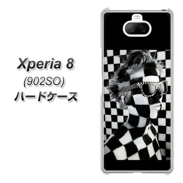 softbank エクスペリア8 902SO 高画質仕上げ 背面印刷 ハードケース【357 bk&wh】