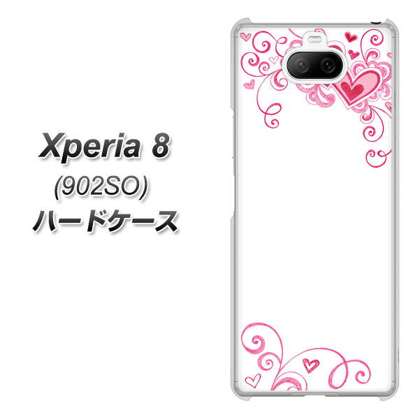 softbank エクスペリア8 902SO 高画質仕上げ 背面印刷 ハードケース【365 ハートフレーム】