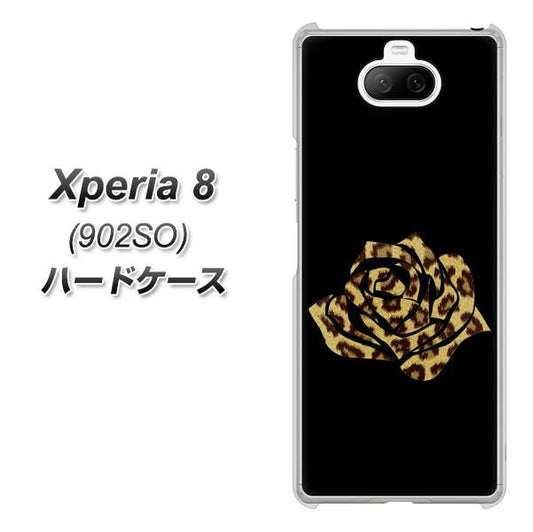 softbank エクスペリア8 902SO 高画質仕上げ 背面印刷 ハードケース【1184 ヒョウのバラ（茶）】