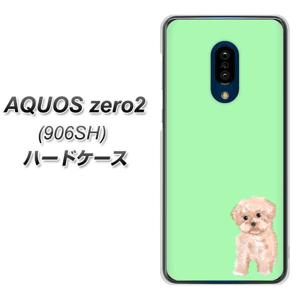 SoftBank アクオスゼロ2 906SH 高画質仕上げ 背面印刷 ハードケース【YJ063 トイプードルアプリコット（グリーン）】