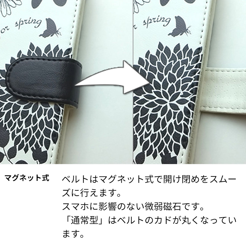 楽天モバイル Rakuten Hand 高画質仕上げ プリント手帳型ケース(通常型)【142 桔梗と桜と蝶】