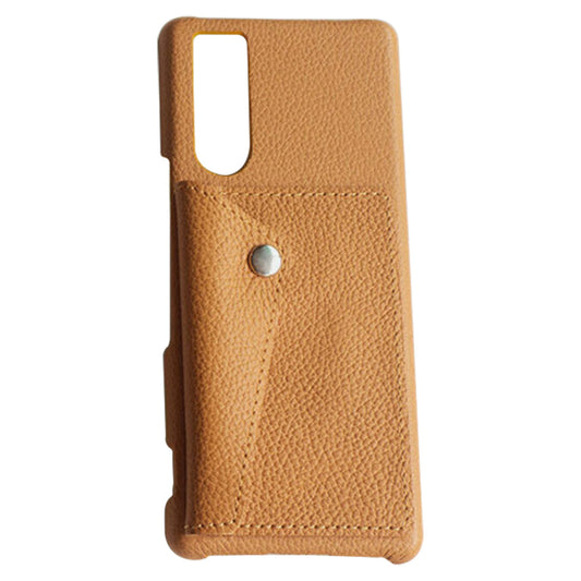 iPhone7 PLUS スマホケース ハードケース ナチュラルカラー カードポケット付 姫路レザー シュリンクレザー