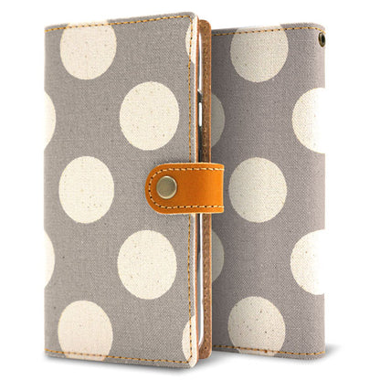 AQUOS sense2 SH-01L docomo 水玉帆布×本革仕立て 手帳型ケース 耐衝撃