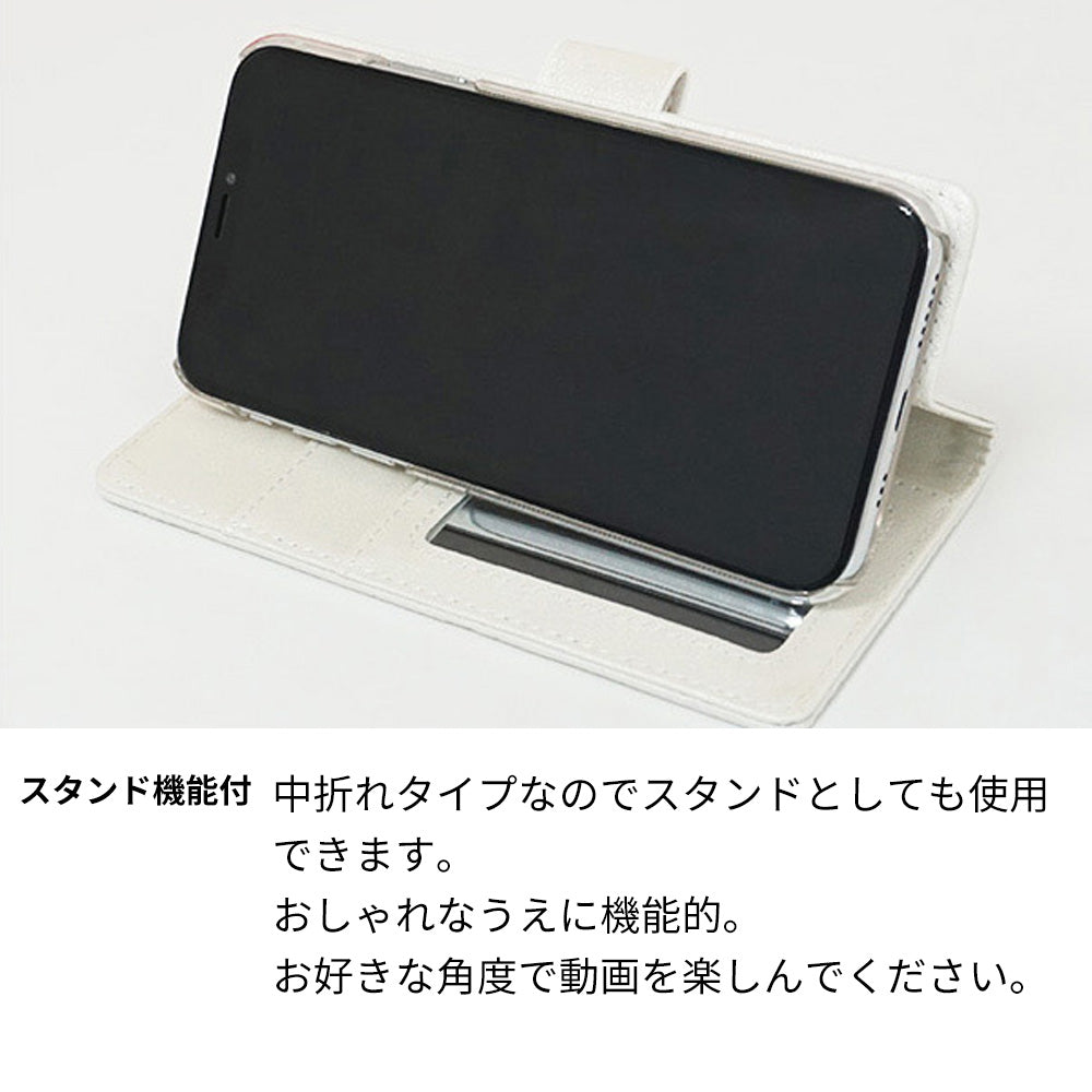 LG K50 802LG SoftBank スマホケース 手帳型 Rose＆ラインストーンデコバックル