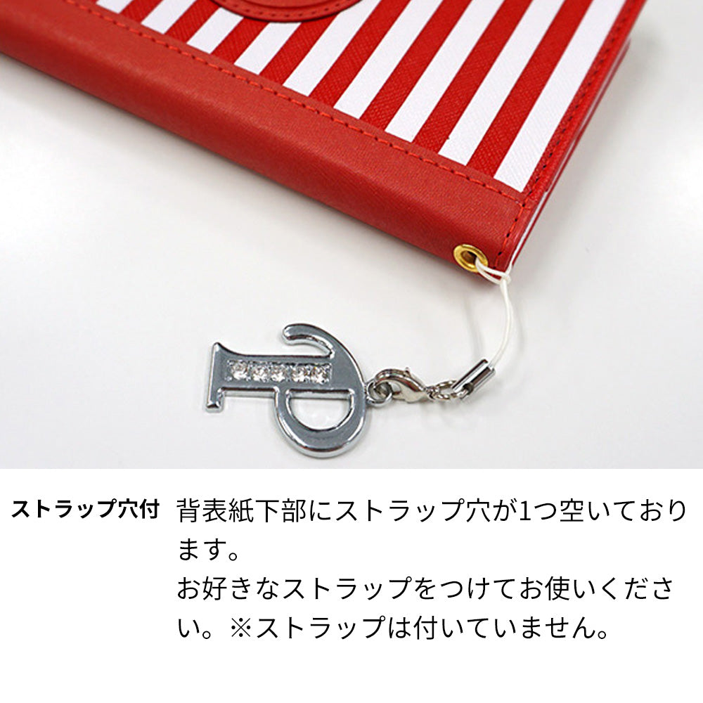 iPhone13 mini スマホケース 手帳型 ボーダー ニコちゃん スタンド付き