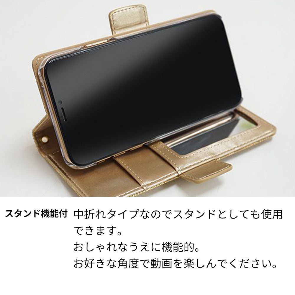 Galaxy A51 5G SCG07 au スマホケース 手帳型 リボン キラキラ チェック