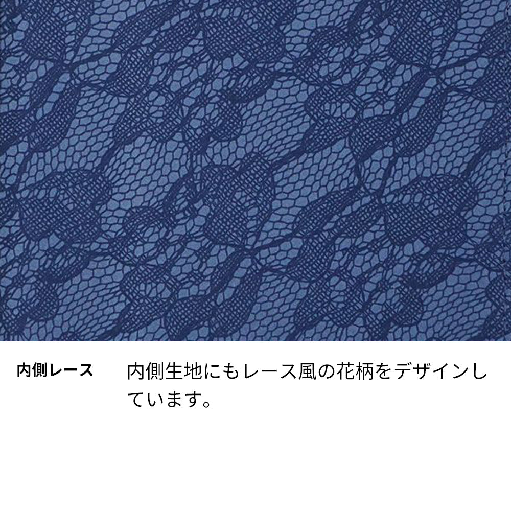 AQUOS sense5G A004SH SoftBank スマホケース 手帳型 デニム レース ミラー付
