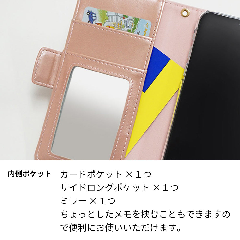 iPhone12 mini スマホケース 手帳型 スエード風 ウェーブ ミラー付 スタンド付