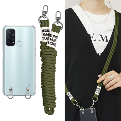 Galaxy A22 5G SC-56B docomo スマホショルダー 透明 クリアハードケース 3連紐ストラップ付 肩掛け