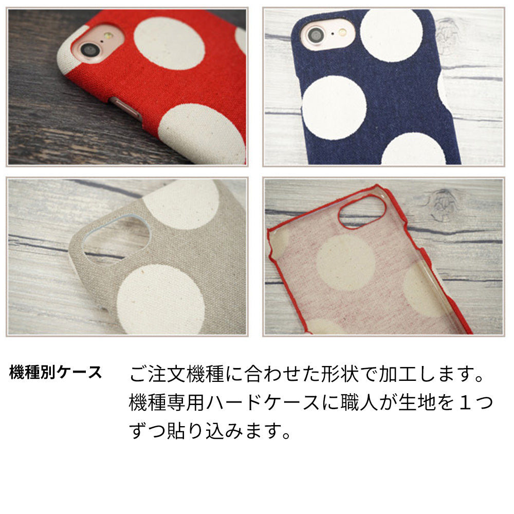 iPhone14 Pro 水玉帆布まるっと全貼りハードケース