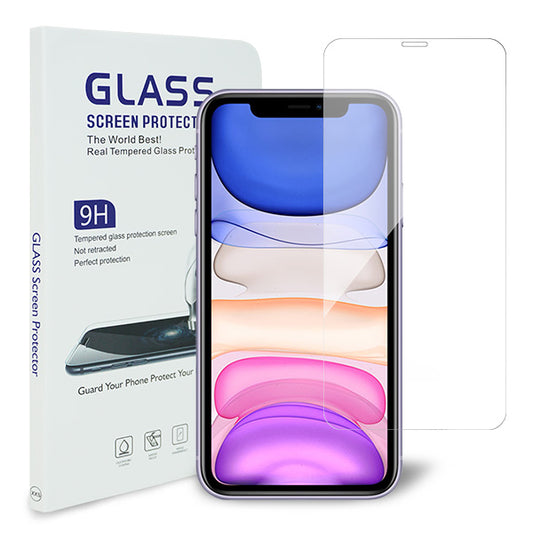 iPhone 11 強化ガラス液晶保護フィルム 0.5mm 表面硬度9H 衝撃吸収 指紋防止 防水