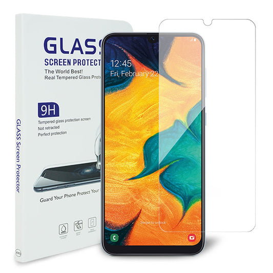 Galaxy A30 SCV43 au 強化ガラス液晶保護フィルム 0.5mm 表面硬度9H 衝撃吸収 指紋防止 防水