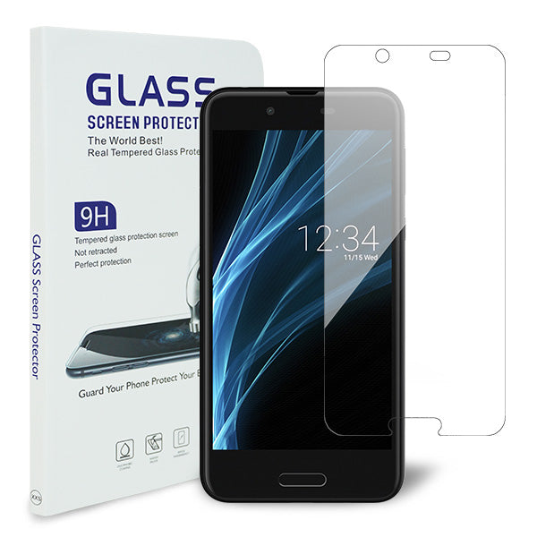AQUOS sense SH-01K docomo 強化ガラス液晶保護フィルム 0.5mm 表面硬度9H 衝撃吸収 指紋防止 防水