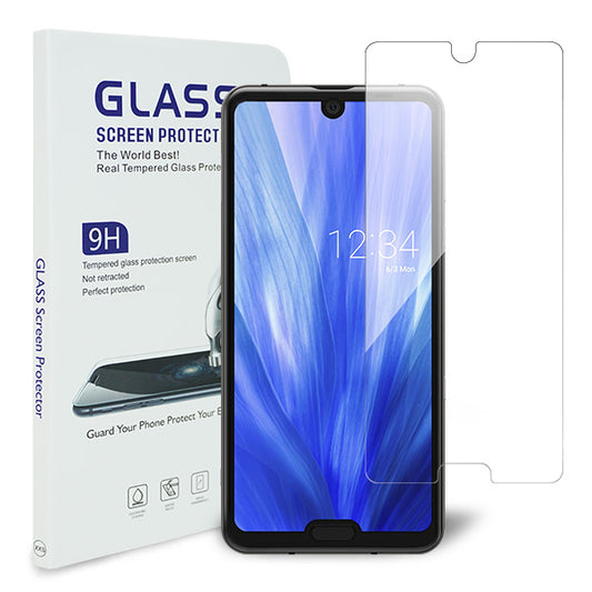 AQUOS R3 SHV44 au 強化ガラス液晶保護フィルム 0.5mm 表面硬度9H 衝撃吸収 指紋防止 防水