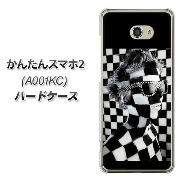 Y!mobile かんたんスマホ2 A001KC 高画質仕上げ 背面印刷 ハードケース【357 bk&wh】