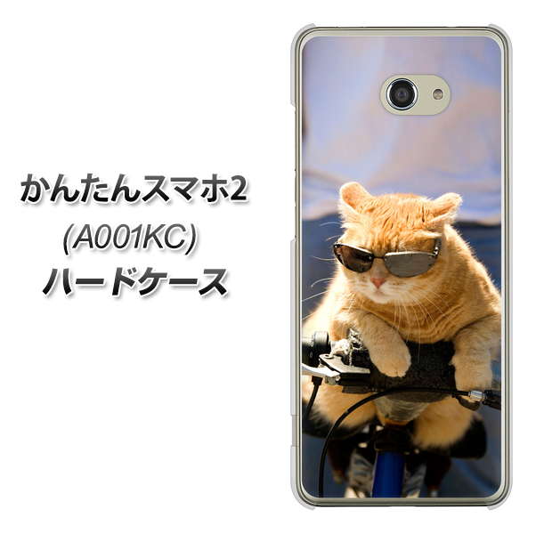 Y!mobile かんたんスマホ2 A001KC 高画質仕上げ 背面印刷 ハードケース【595 にゃんとサイクル】
