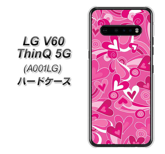 SoftBank LG V60 ThinQ 5G A001LG 高画質仕上げ 背面印刷 ハードケース【383 ピンクのハート】