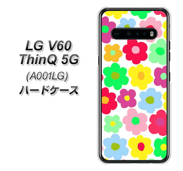 SoftBank LG V60 ThinQ 5G A001LG 高画質仕上げ 背面印刷 ハードケース【758 ルーズフラワーカラフル】