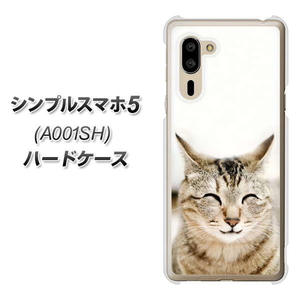 SoftBank シンプルスマホ5 A001SH 高画質仕上げ 背面印刷 ハードケース【VA801 笑福ねこ】