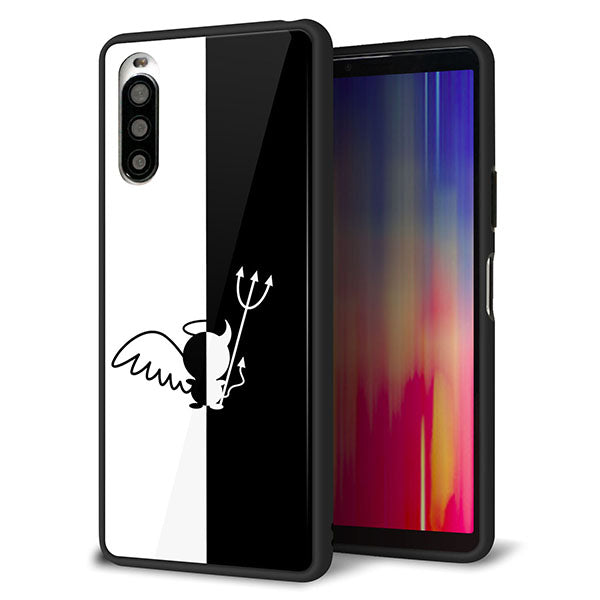Y!mobile エクスペリア10 II A001SO 強化ガラス＆TPUスマホケース ガラプリ【027 ハーフデビット】