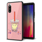 Y!mobile エクスペリア10 II A001SO 強化ガラス＆TPUスマホケース ガラプリ【MA903 タピオカ】