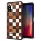 Y!mobile エクスペリア10 II A001SO 強化ガラス＆TPUスマホケース ガラプリ【MA929 寄木細工 チェッカー】