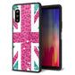 Y!mobile エクスペリア10 II A001SO 強化ガラス＆TPUスマホケース ガラプリ【SC807 ユニオンジャック ピンクヒョウ柄】