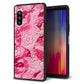 Y!mobile エクスペリア10 II A001SO 強化ガラス＆TPUスマホケース ガラプリ【SC847 フラワーヴェルニ花濃いピンク（ローズアンディアン）】