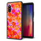 Y!mobile エクスペリア10 II A001SO 強化ガラス＆TPUスマホケース ガラプリ【SC871 リバティプリント フルールドパルファン（レッド）】