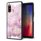 Y!mobile エクスペリア10 II A001SO 強化ガラス＆TPUスマホケース ガラプリ【YI885 フラワー６】