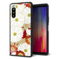 Y!mobile エクスペリア10 II A001SO 強化ガラス＆TPUスマホケース ガラプリ【YJ322 和柄 菊】