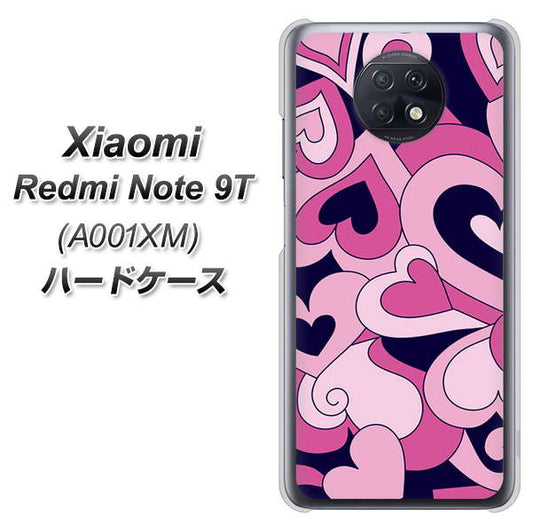 SoftBank Xiaomi（シャオミ）Redmi Note 9T A001XM 高画質仕上げ 背面印刷 ハードケース【223 ハートの調べ】