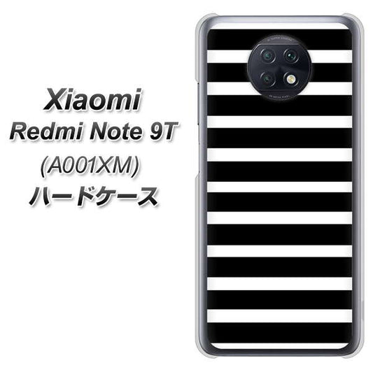 SoftBank Xiaomi（シャオミ）Redmi Note 9T A001XM 高画質仕上げ 背面印刷 ハードケース【330 サイドボーダーブラック】