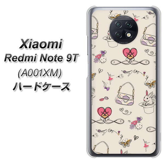 SoftBank Xiaomi（シャオミ）Redmi Note 9T A001XM 高画質仕上げ 背面印刷 ハードケース【705 うさぎとバッグ】
