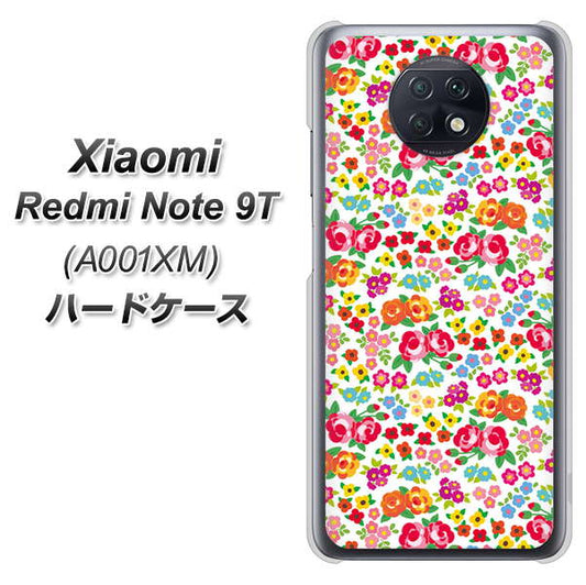 SoftBank Xiaomi（シャオミ）Redmi Note 9T A001XM 高画質仕上げ 背面印刷 ハードケース【777 マイクロリバティプリントWH】
