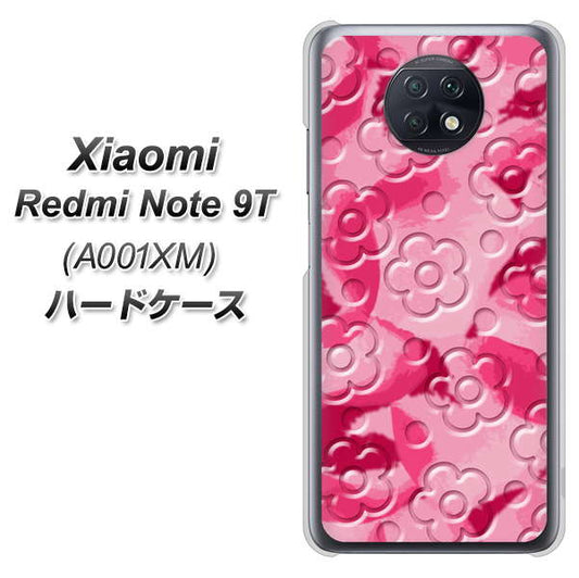 SoftBank Xiaomi（シャオミ）Redmi Note 9T A001XM 高画質仕上げ 背面印刷 ハードケース【SC847 フラワーヴェルニ花濃いピンク（ローズアンディアン）】