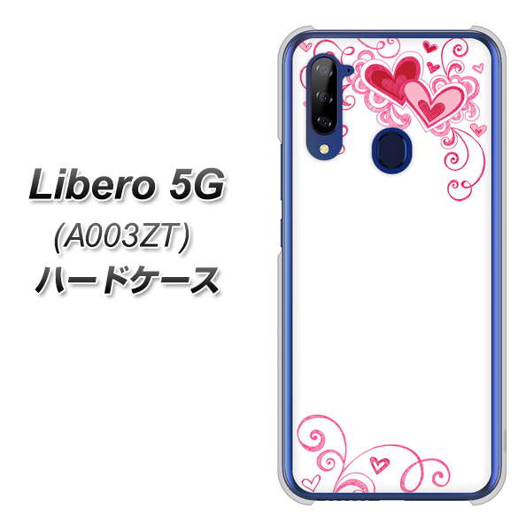 Y!mobile ZTE リベロ5G A003ZT 高画質仕上げ 背面印刷 ハードケース【365 ハートフレーム】