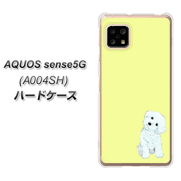SoftBank アクオスセンス5G A004SH 高画質仕上げ 背面印刷 ハードケース【YJ072 トイプードルホワイト（イエロー）】