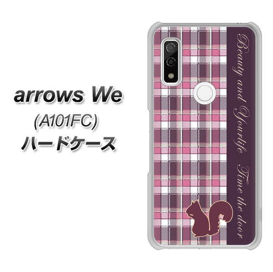 arrows We A101FC 高画質仕上げ 背面印刷 ハードケース【519 チェック柄にリス】
