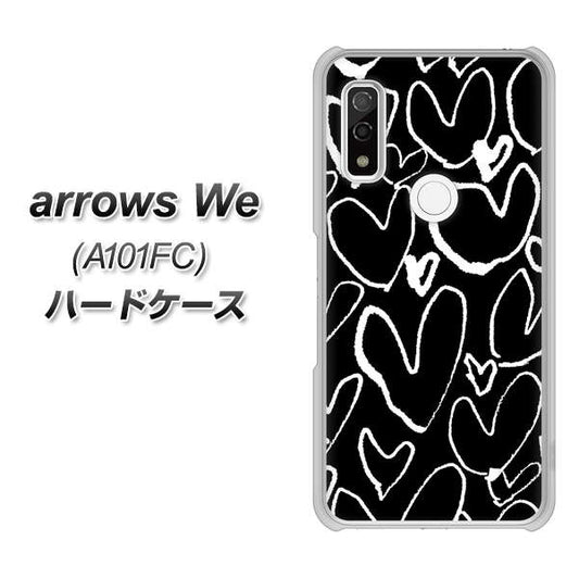 arrows We A101FC 高画質仕上げ 背面印刷 ハードケース【1124 ハート BK＆WH】