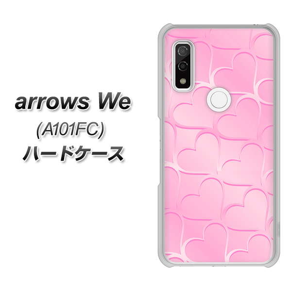 arrows We A101FC 高画質仕上げ 背面印刷 ハードケース【1342 かくれハート（ピンク）】