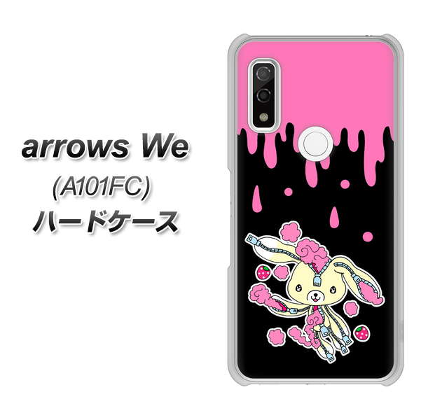 arrows We A101FC 高画質仕上げ 背面印刷 ハードケース【AG814 ジッパーうさぎのジッピョン（黒×ピンク）】