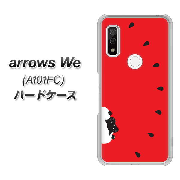 arrows We A101FC 高画質仕上げ 背面印刷 ハードケース【IA812 すいかをかじるネコ】
