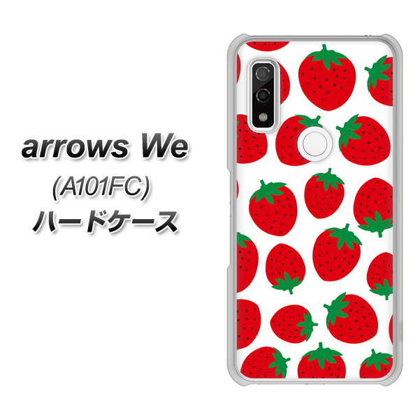 arrows We A101FC 高画質仕上げ 背面印刷 ハードケース【SC811 小さいイチゴ模様 レッド】