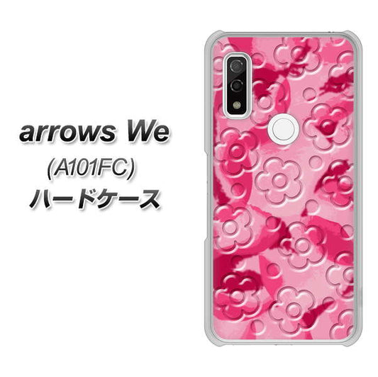 arrows We A101FC 高画質仕上げ 背面印刷 ハードケース【SC847 フラワーヴェルニ花濃いピンク（ローズアンディアン）】
