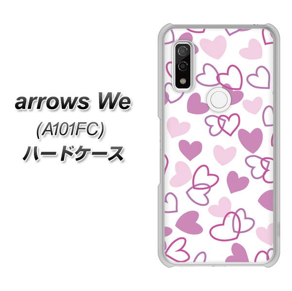 arrows We A101FC 高画質仕上げ 背面印刷 ハードケース【VA928 ハートがいっぱい パープル】