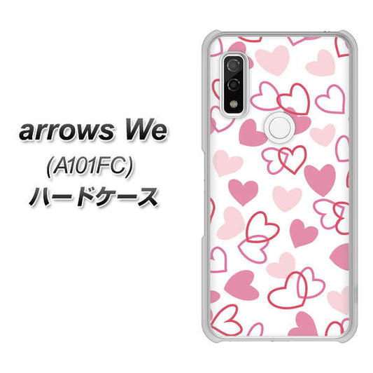 arrows We A101FC 高画質仕上げ 背面印刷 ハードケース【VA929 ハートがいっぱい ピンク】